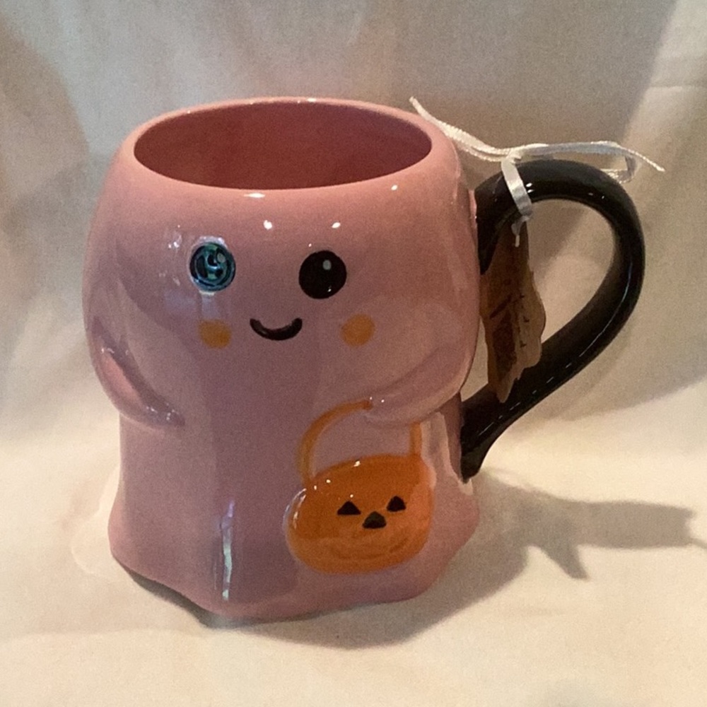 Pink Halloween Ghost mug